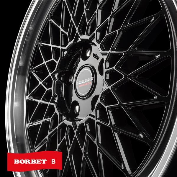 17" BORBET B WHEELS – 4x 7Jx17 4x100 BLACK